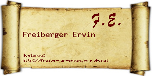 Freiberger Ervin névjegykártya