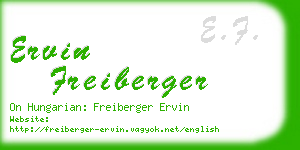 ervin freiberger business card